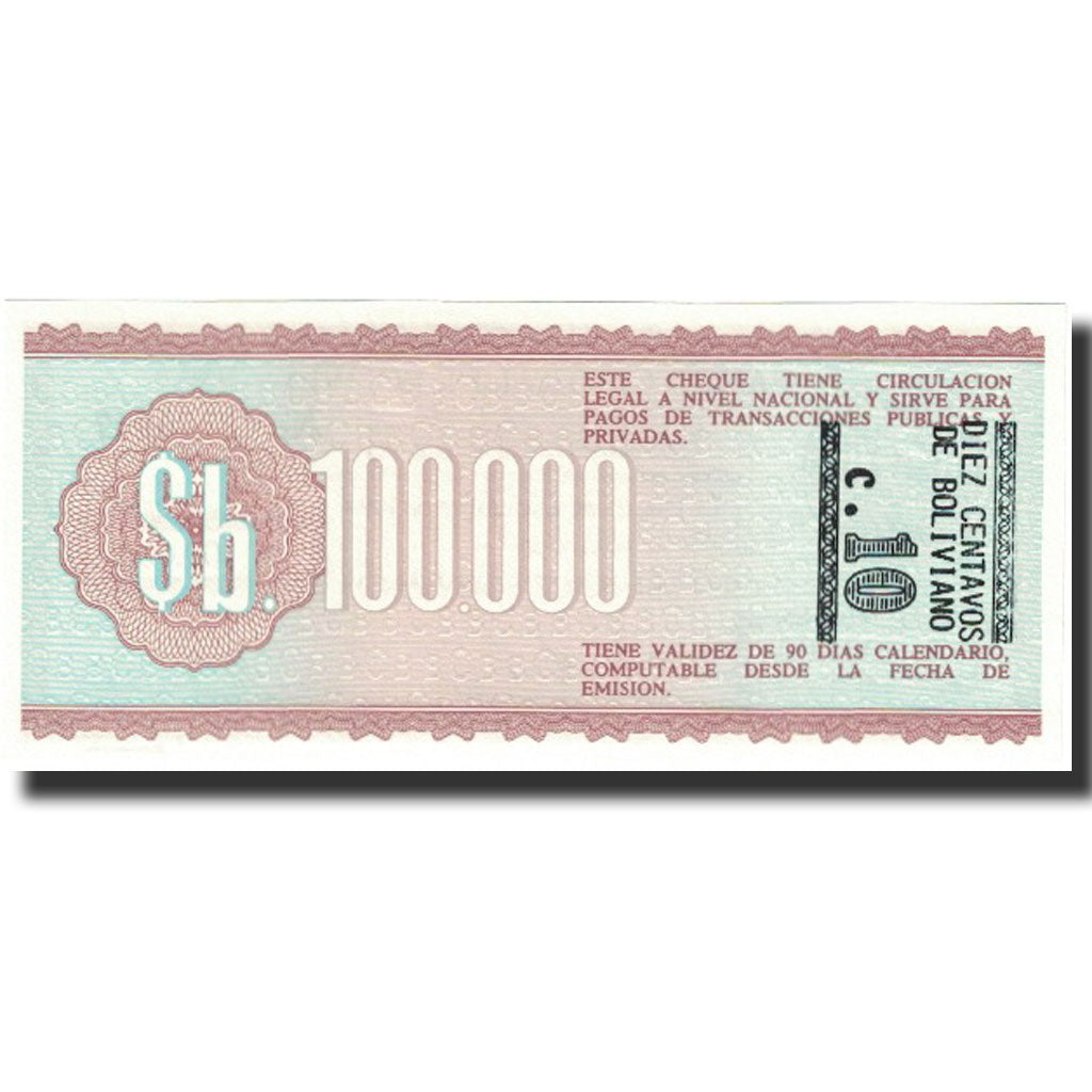 Billete, 100,000 Pesos Bolivianos, 1984, Bolivia, 1984-12-21, KM:188, UNC