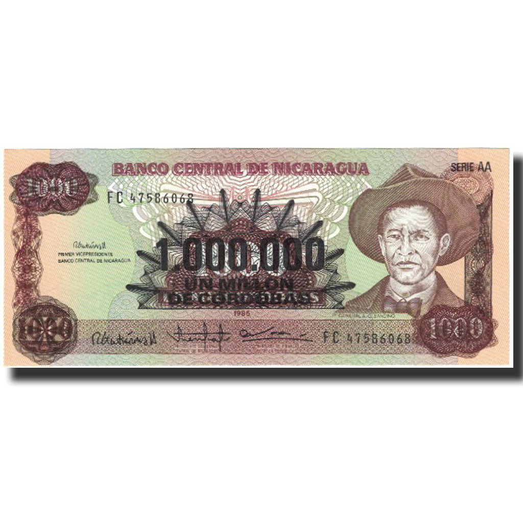 Banknote, Nicaragua, 1 Million Córdobas on 1000 Córdobas, 1990, KM:164