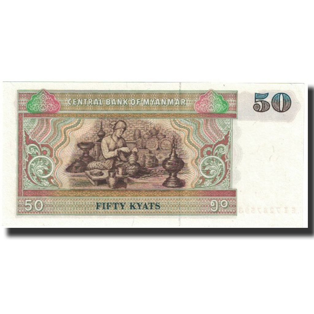 Banknote, Myanmar, 50 Kyats, Undated (1997), KM:73a, UNC(65-70)