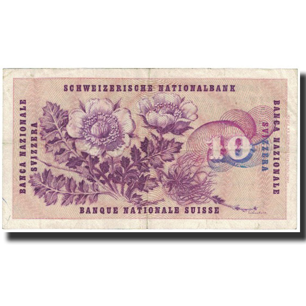 Banknote, Switzerland, 10 Franken, 1955, 1955-10-20, KM:45b, EF(40-45)
