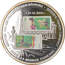 France, Médaille, Adieu à la Monnaie Française, 500 Francs Marie Curie, 2001