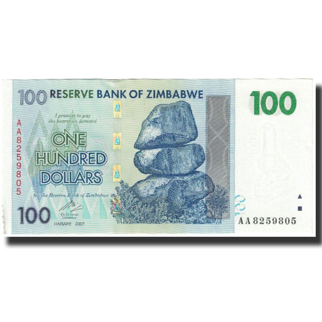 Billet, Zimbabwe, 100 Dollars, 2007, KM:9a, NEUF