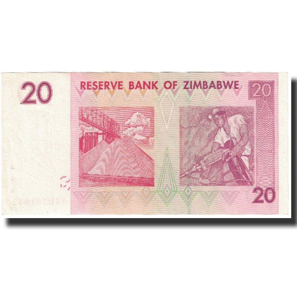Banconote, Zimbabwe, 20 Dollars, 2007, Undated (2007), KM:68, FDS