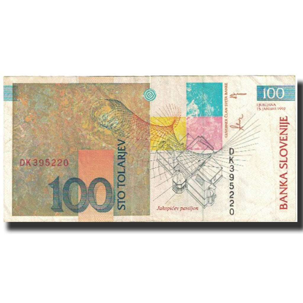 Banknote, Slovenia, 100 Tolarjev, 1992, 1992-01-15, KM:14A, UNC(65-70)