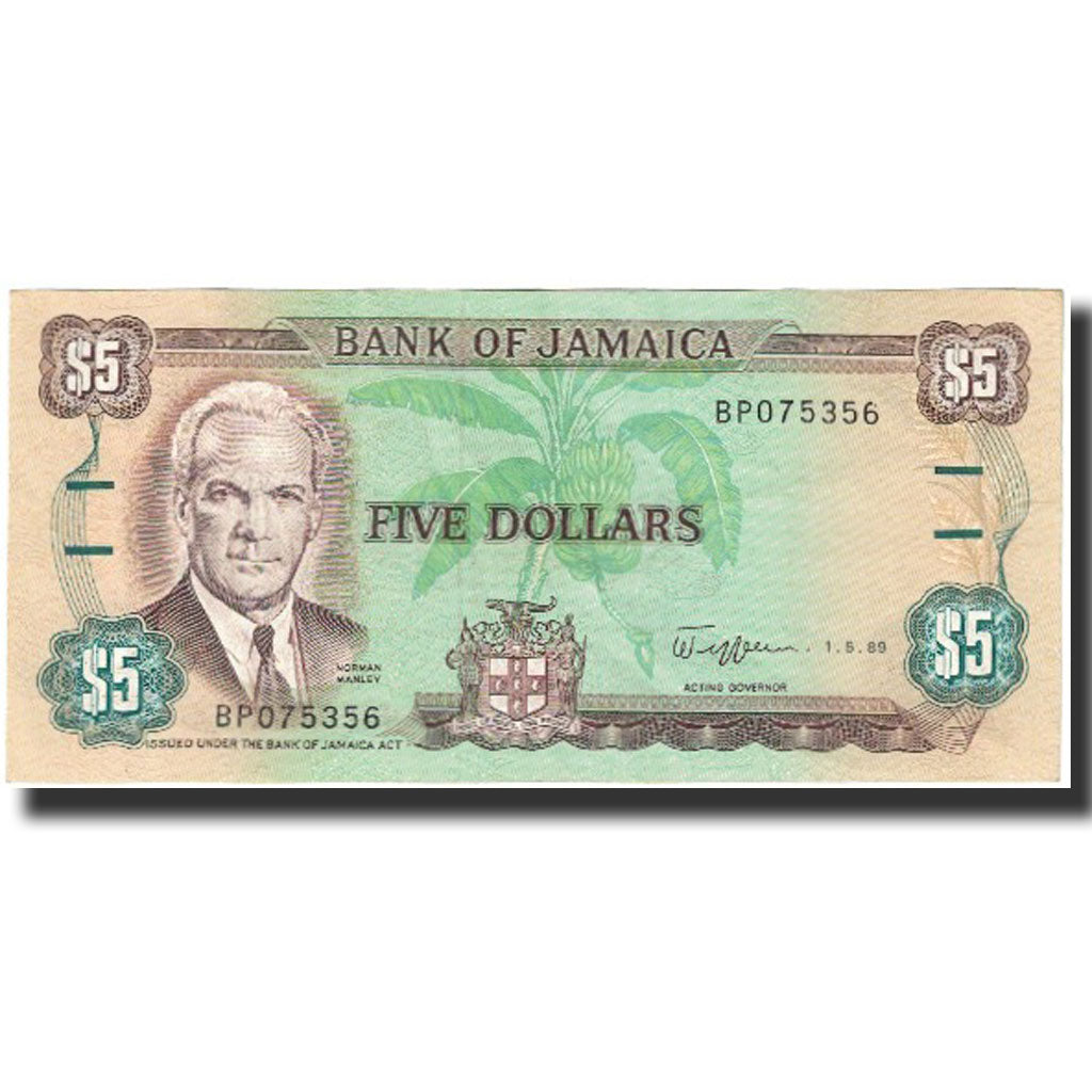 Banknote, Jamaica, 5 Dollars, 1989, 1989-05-01, KM:70c, UNC(65-70)