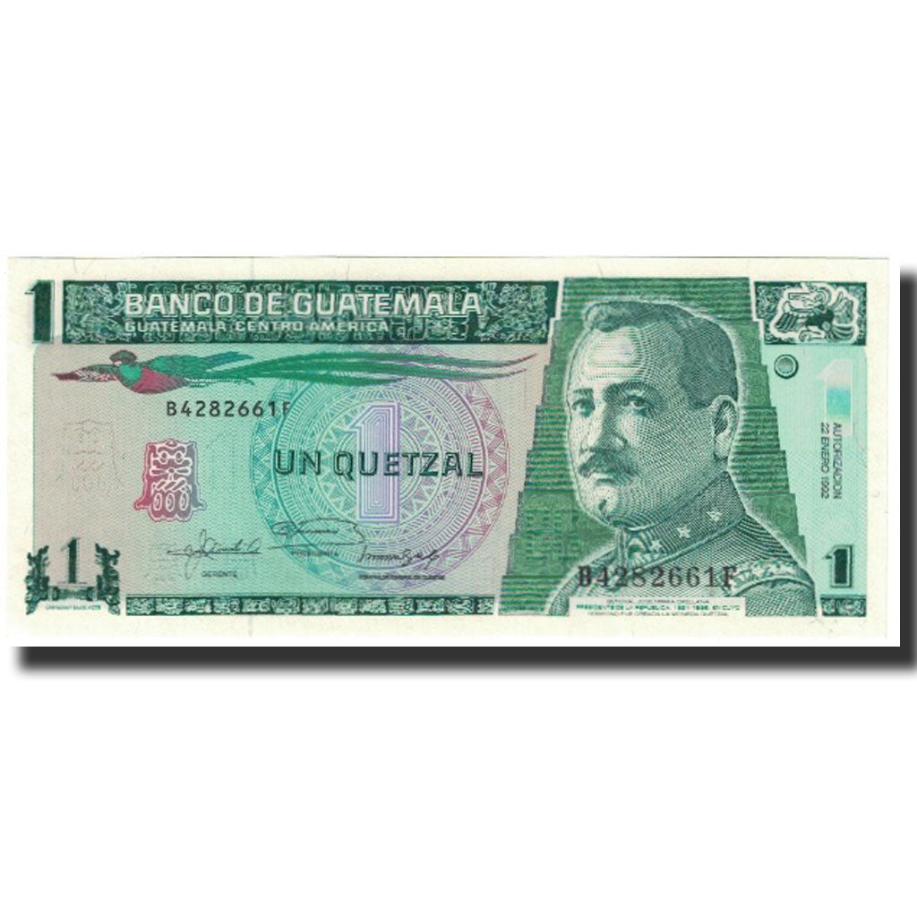 Banknote, Guatemala, 1 Quetzal, 1992, 1992-01-22, KM:66, UNC(65-70)