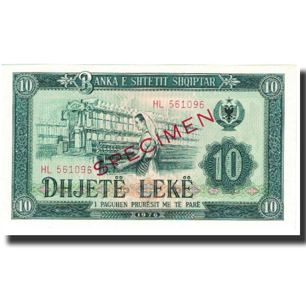 Geldschein, Albania, 10 Lekë, 1976, KM:43s2, UNZ