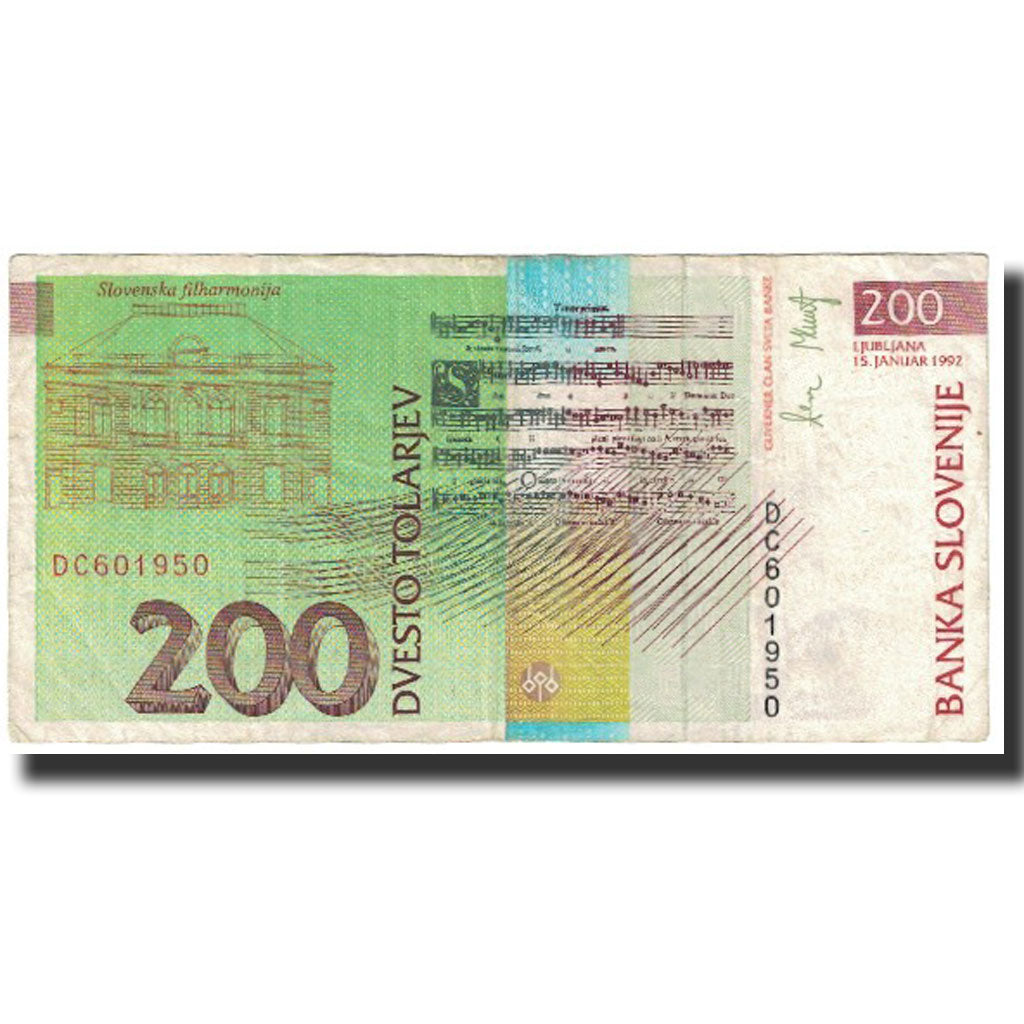 Banknote, Slovenia, 200 Tolarjev, 1992, 1992-01-15, KM:15a, AU(55-58)