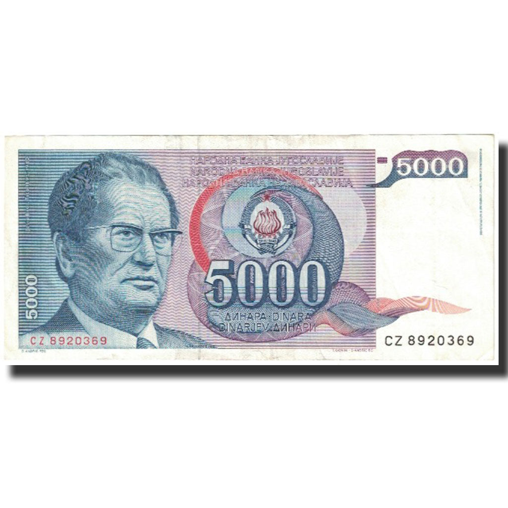 Geldschein, Jugoslawien, 5000 Dinara, 1985, KM:93a, UNZ-