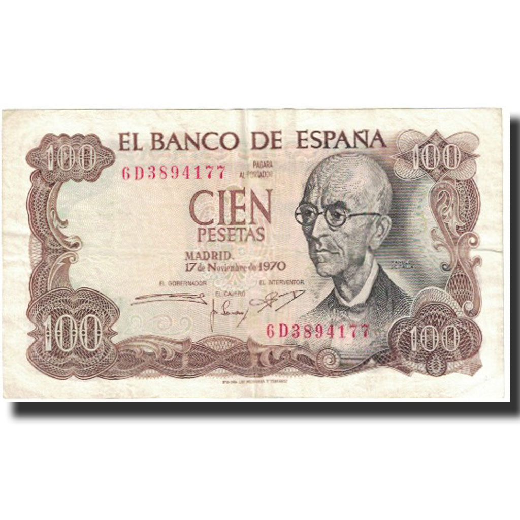 Banknote, Spain, 100 Pesetas, 1970, 1970-11-17, KM:152a, UNC(63)