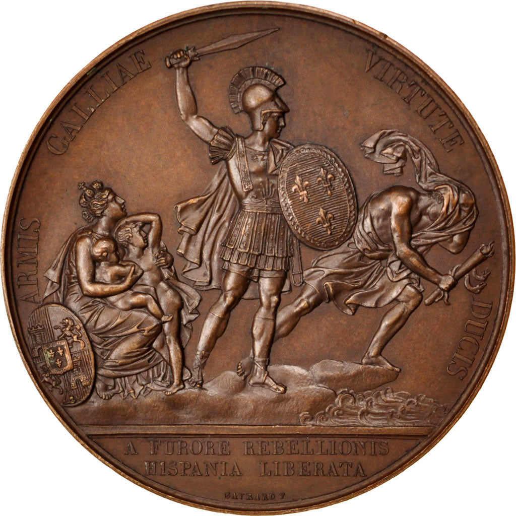 Francia, medalla, Louis XVIII, Restauration du Trône d'Espagne, 1823, Gayrard