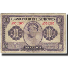 Banknote, Luxembourg, 10 Francs, Undated (1944), KM:44a, VF(20-25)