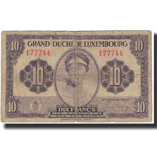 Geldschein, Luxemburg, 10 Francs, Undated (1944), KM:44a, S