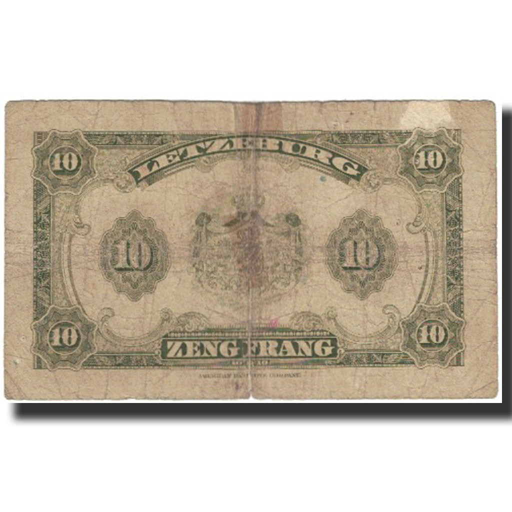 Geldschein, Luxemburg, 10 Francs, Undated (1944), KM:44a, S