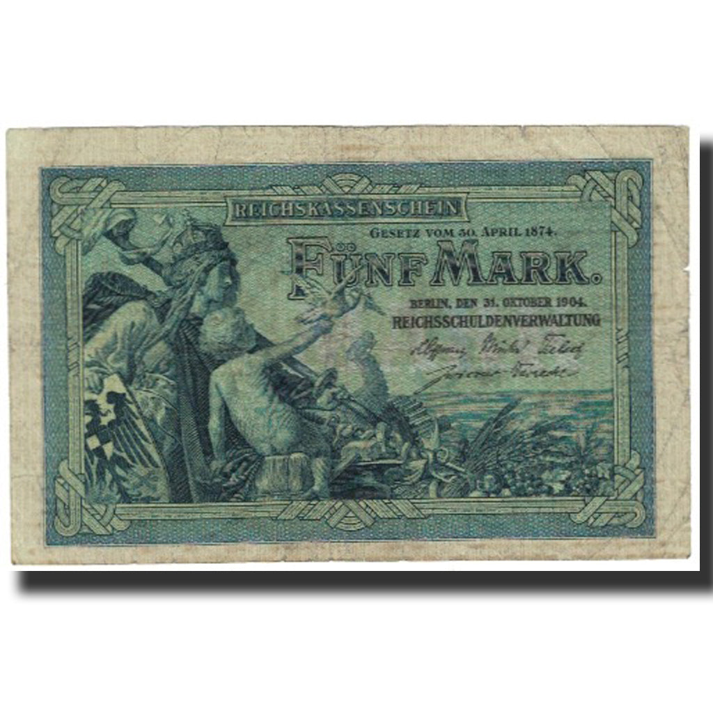 Banconote, Germania, 5 Mark, 1904, 1904-10-31, KM:8a, MB