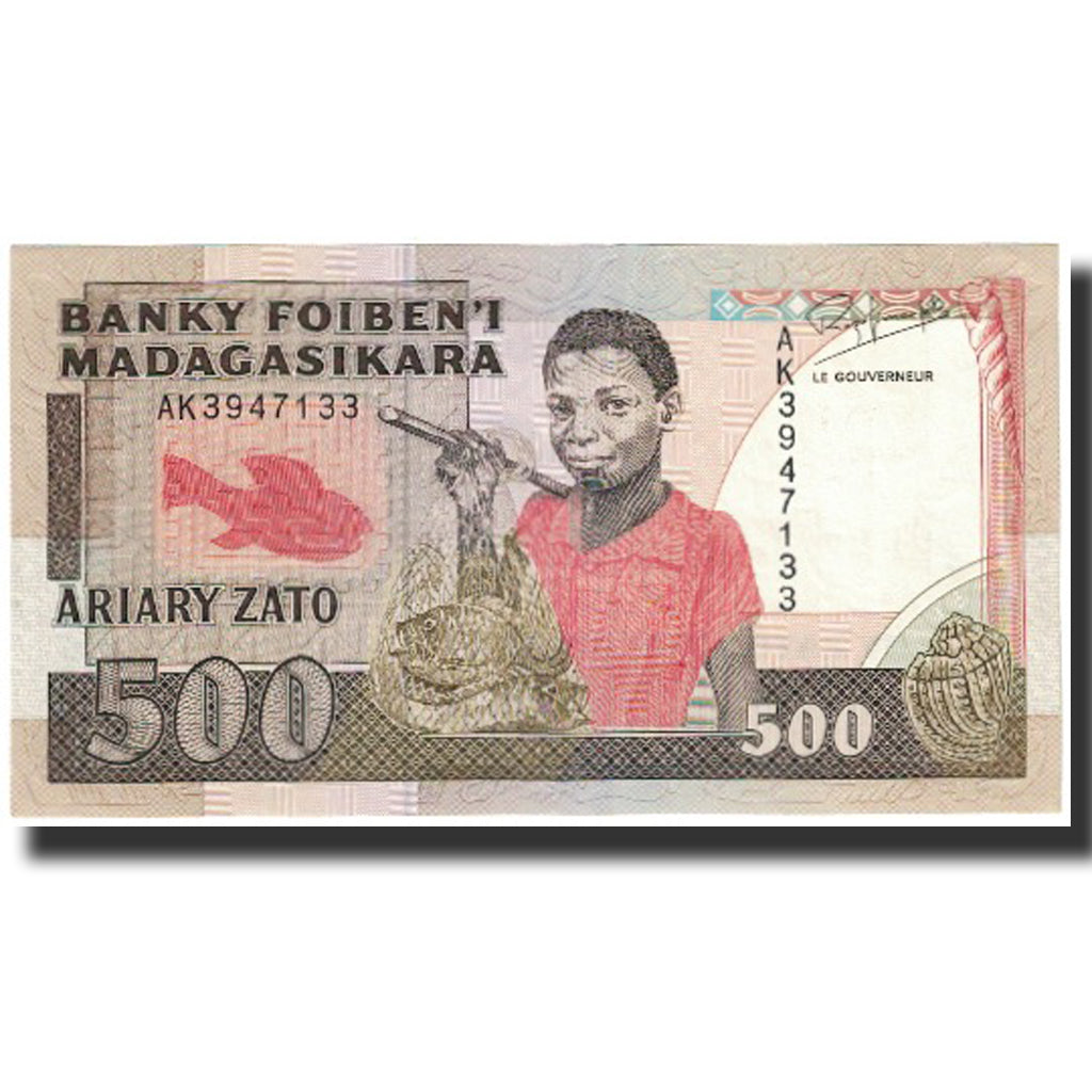 Banknote, Madagascar, 500 Francs = 100 Ariary, Undated (1988-94), KM:71b