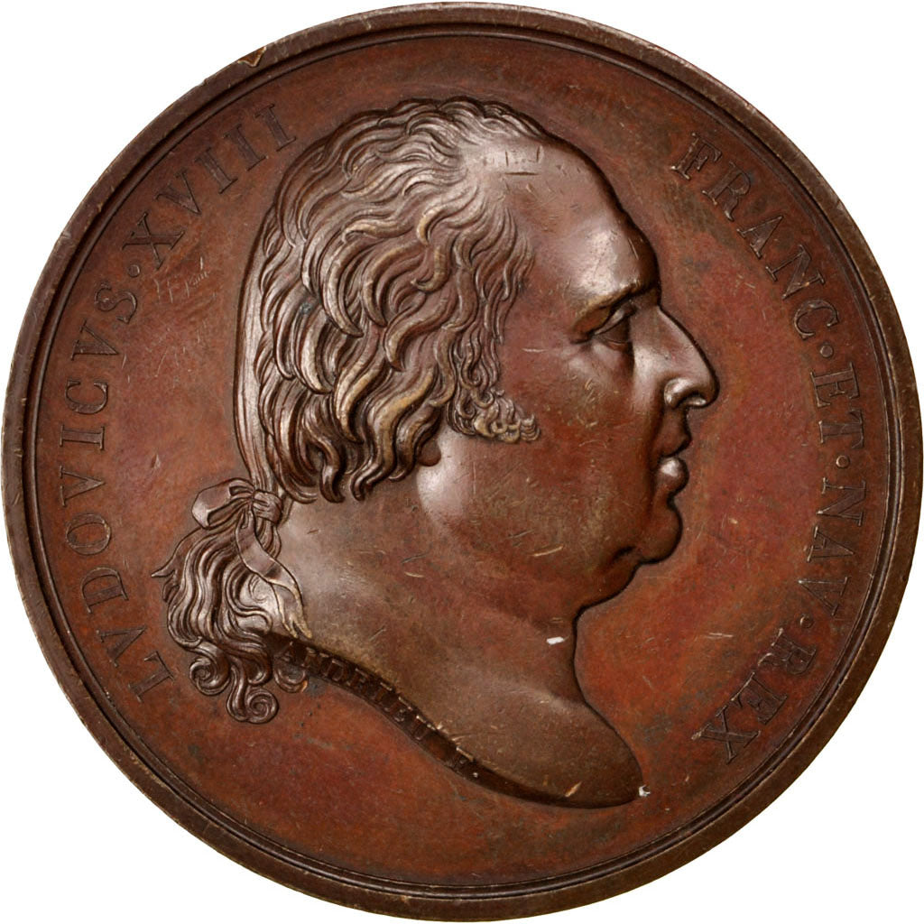 Frankreich, Medal, Louis XVIII, Politics, Society, War, 1816, Andrieu, VZ
