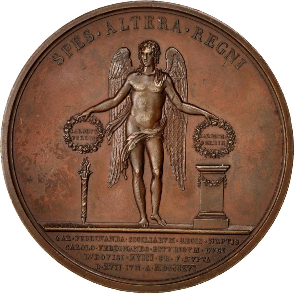 Frankreich, Medal, Louis XVIII, Politics, Society, War, 1816, Andrieu, VZ