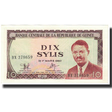 Banknote, Guinea, 10 Sylis, 1960, 1960-03-01, KM:16, UNC(65-70)