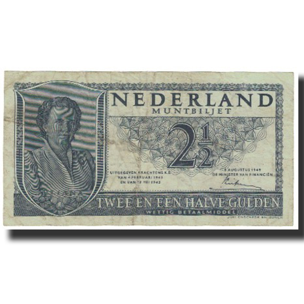 Banknote, Netherlands, 2 1/2 Gulden, 1949, 1949-08-08, KM:73, VF(20-25)