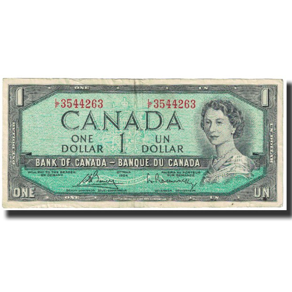 Banknot, Canada, 1 Dollar, Undated (1954), KM:75c, AU(55-58)