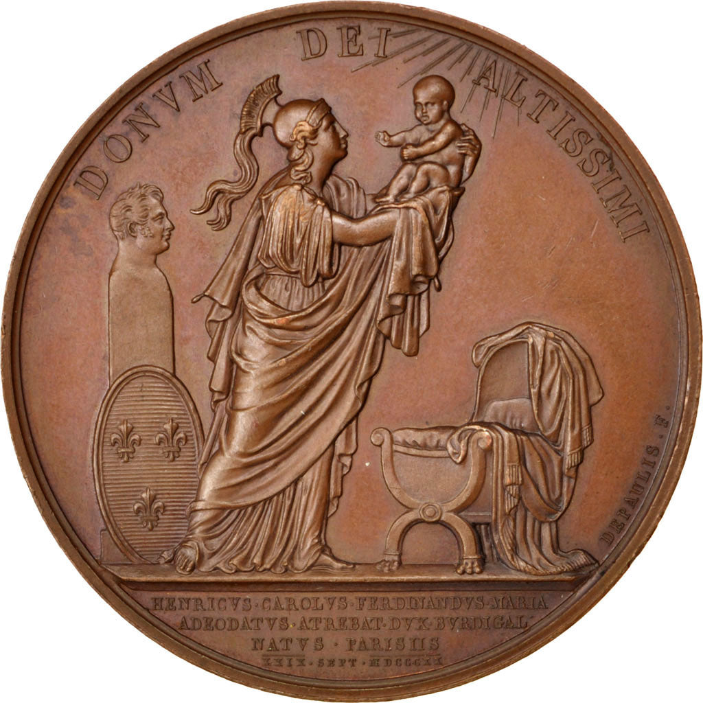 Francia, Medal, Louis XVIII, Politics, Society, War, 1820, Andrieu, SPL-, Bro...