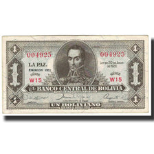 Banknote, Bolivia, 1 Boliviano, 1952, KM:128c, UNC(65-70)