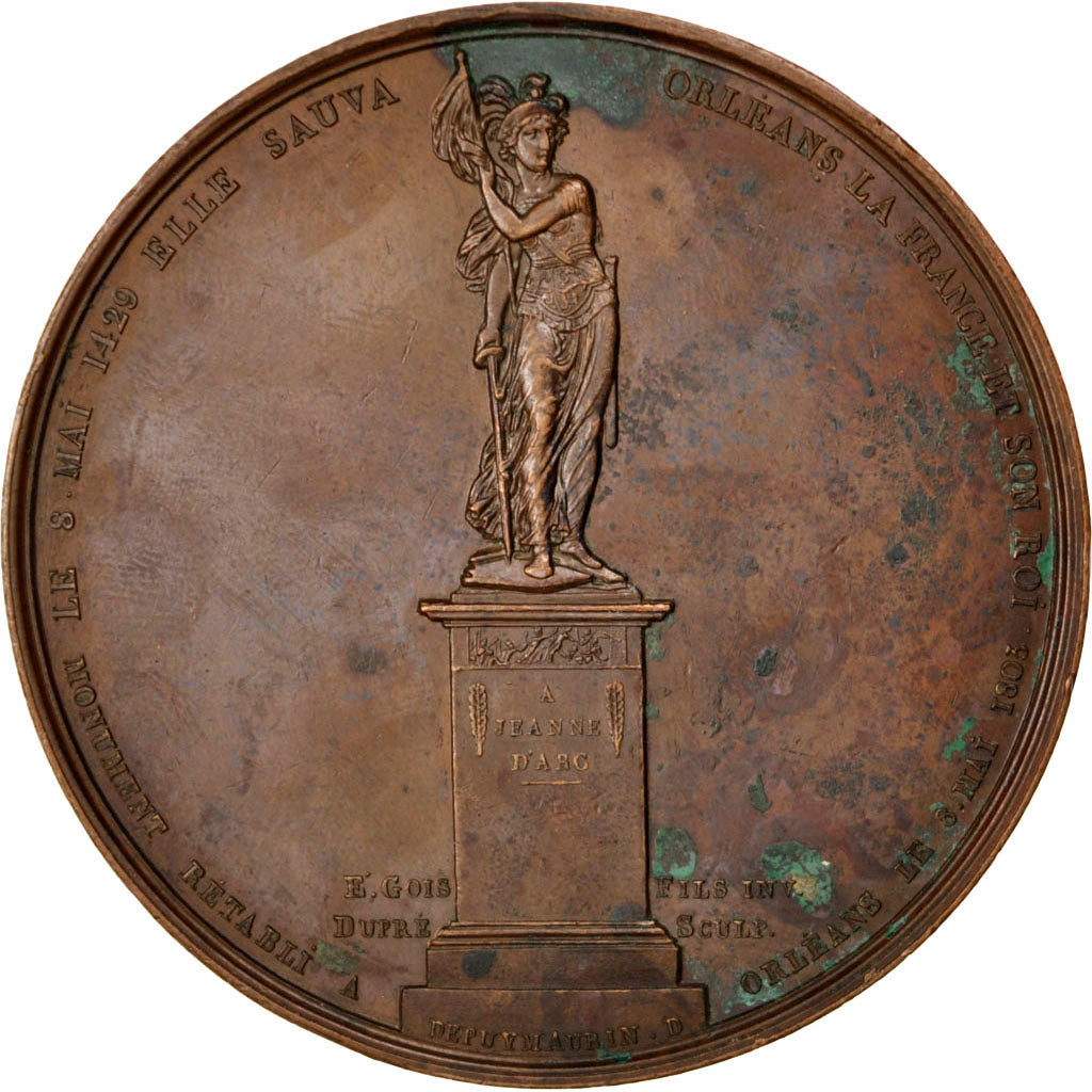 Francia, medaglia, Louis XVIII, Statue à la Mémoire de Jeanne d'Arc, Gayrard