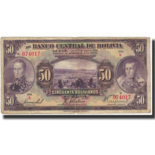 Banknote, Bolivia, 50 Bolivianos, Undated (1928), KM:124a, VF(20-25)