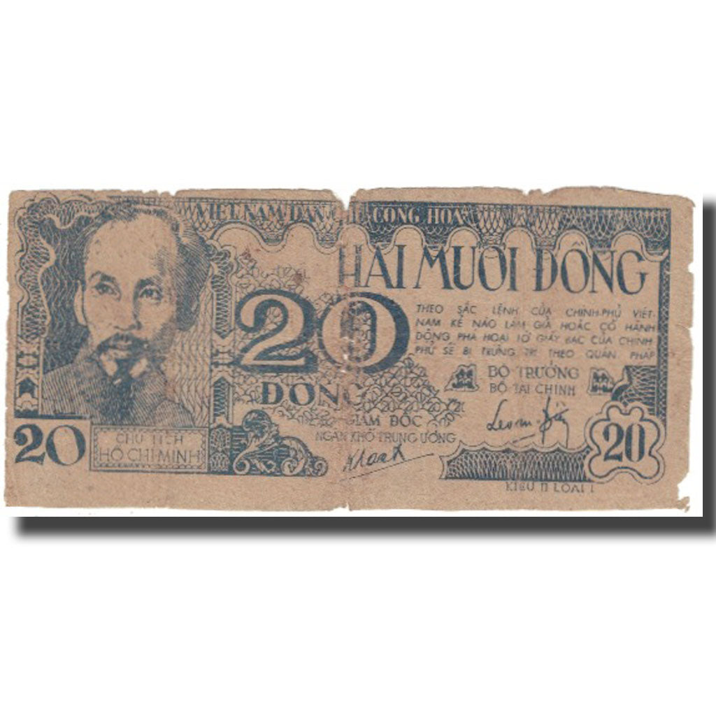 Banknote, Vietnam, 20 D<ox>ng, Undated (1948), KM:24a, VG(8-10)