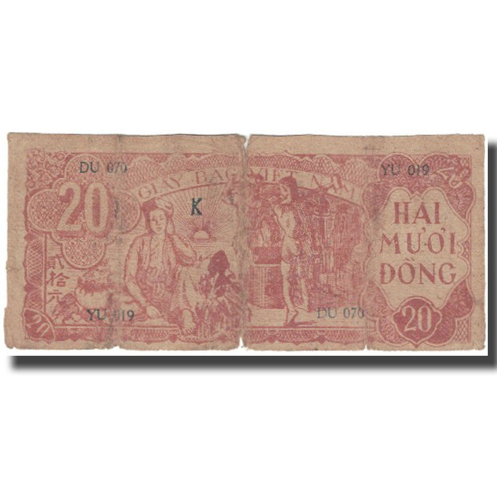 Banknote, Vietnam, 20 D<ox>ng, Undated (1948), KM:24a, VG(8-10)