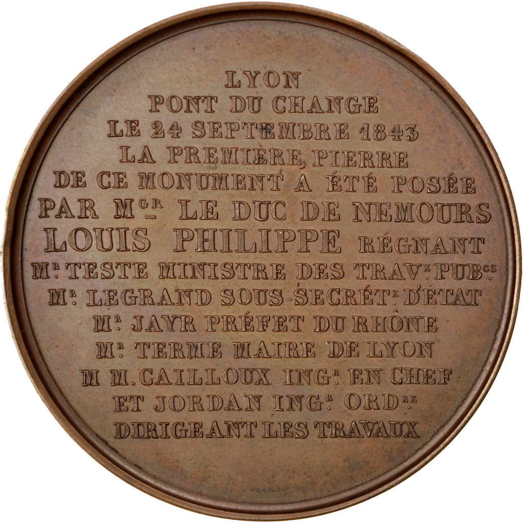 France, Medal, Louis Philippe I, Shipping, 1843, Barre, AU(55-58), Bronze