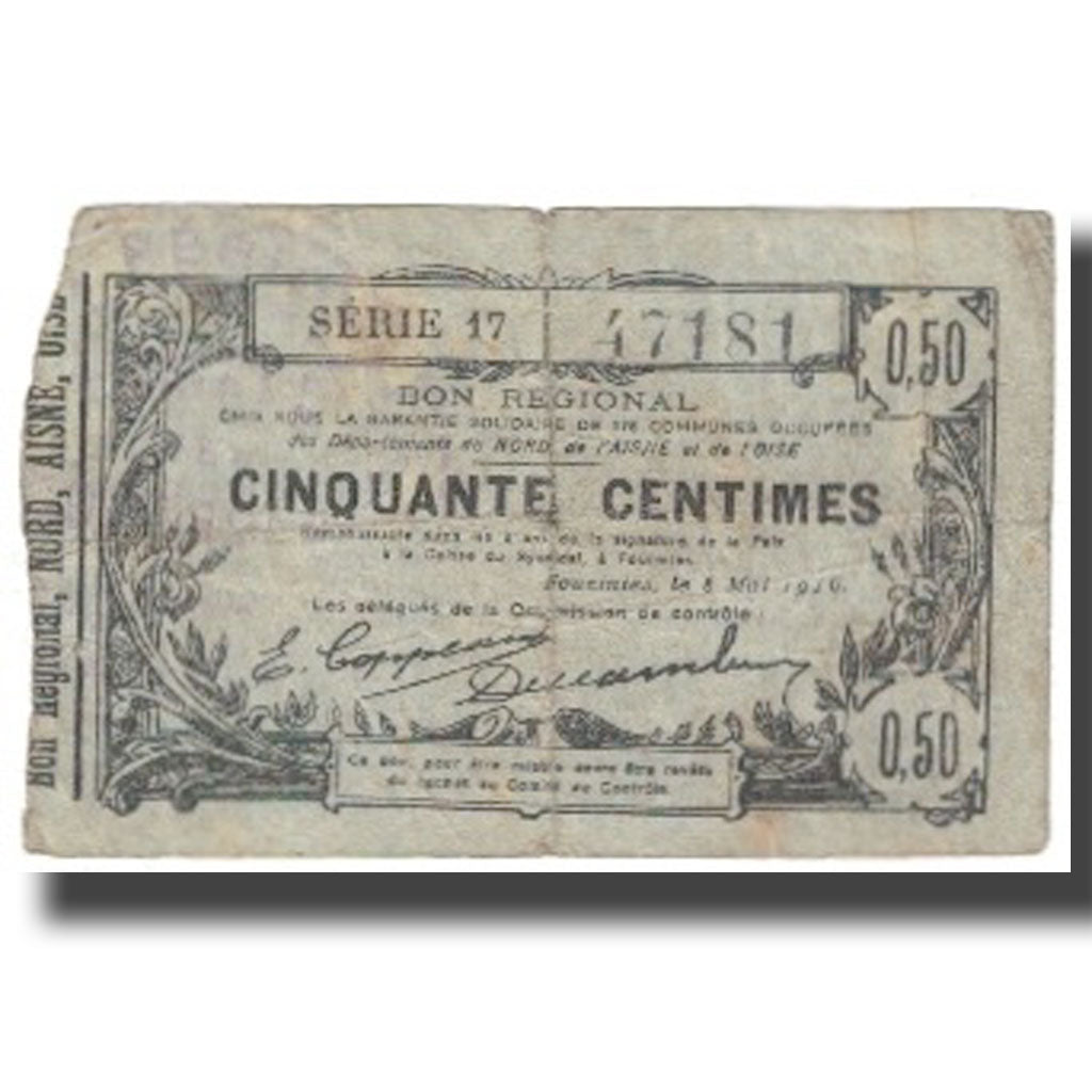 France, Bon de Solidarité, 50 Centimes, 1916, TB, Pirot:59-1115