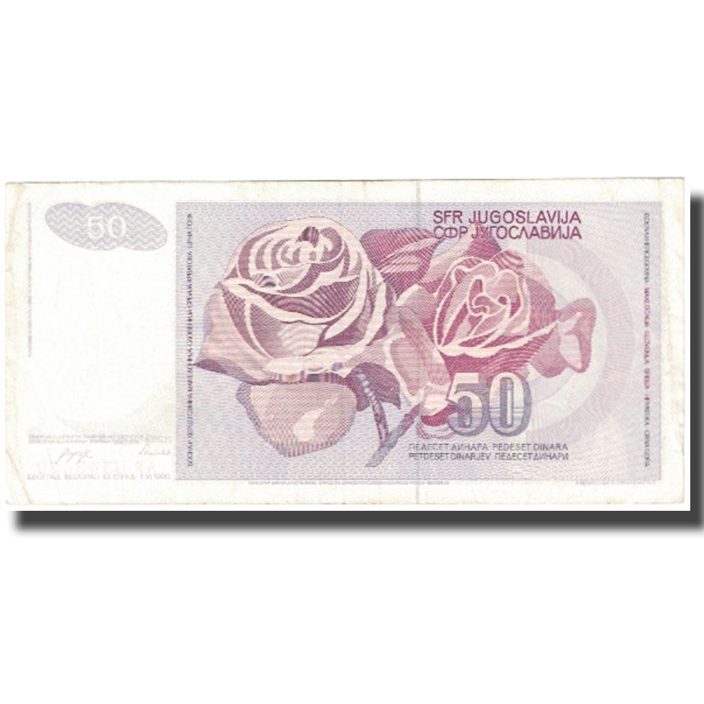 Banknote, Yugoslavia, 50 Dinara, 1990, KM:104, AU(55-58)