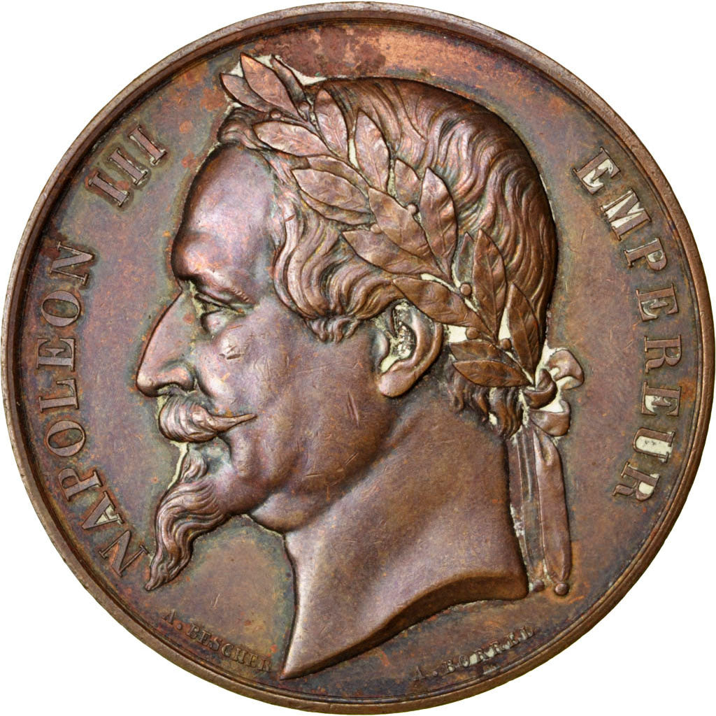 France, Medal, Second French Empire, Flora, Borrel, AU(50-53), Copper