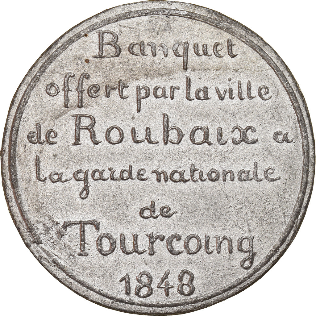 France, Medal, IIème République, Banquet, Roubaix à la Garde Nationale de