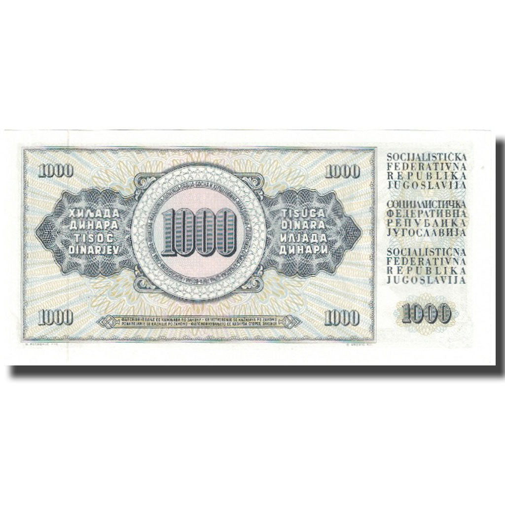 Banknote, Yugoslavia, 1000 Dinara, 1978, 1978-08-12, KM:92c, UNC(65-70)
