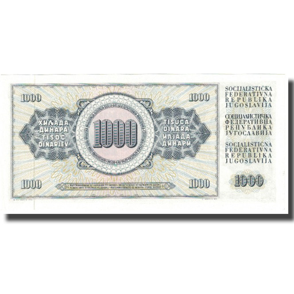 Banknote, Yugoslavia, 1000 Dinara, 1978, 1978-08-12, KM:92c, UNC(65-70)