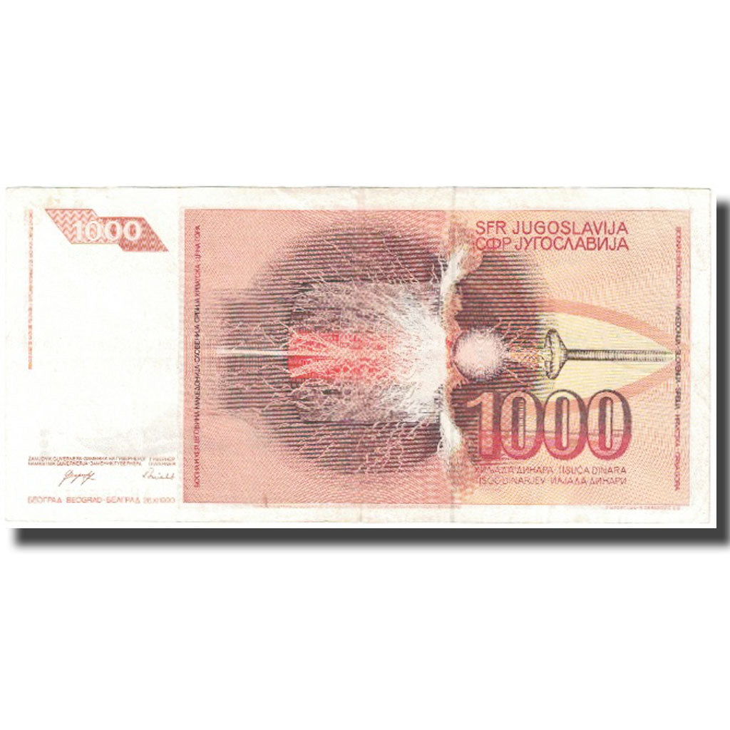 Banknote, Yugoslavia, 1000 Dinara, 1990, 1990-11-26, KM:107, AU(55-58)