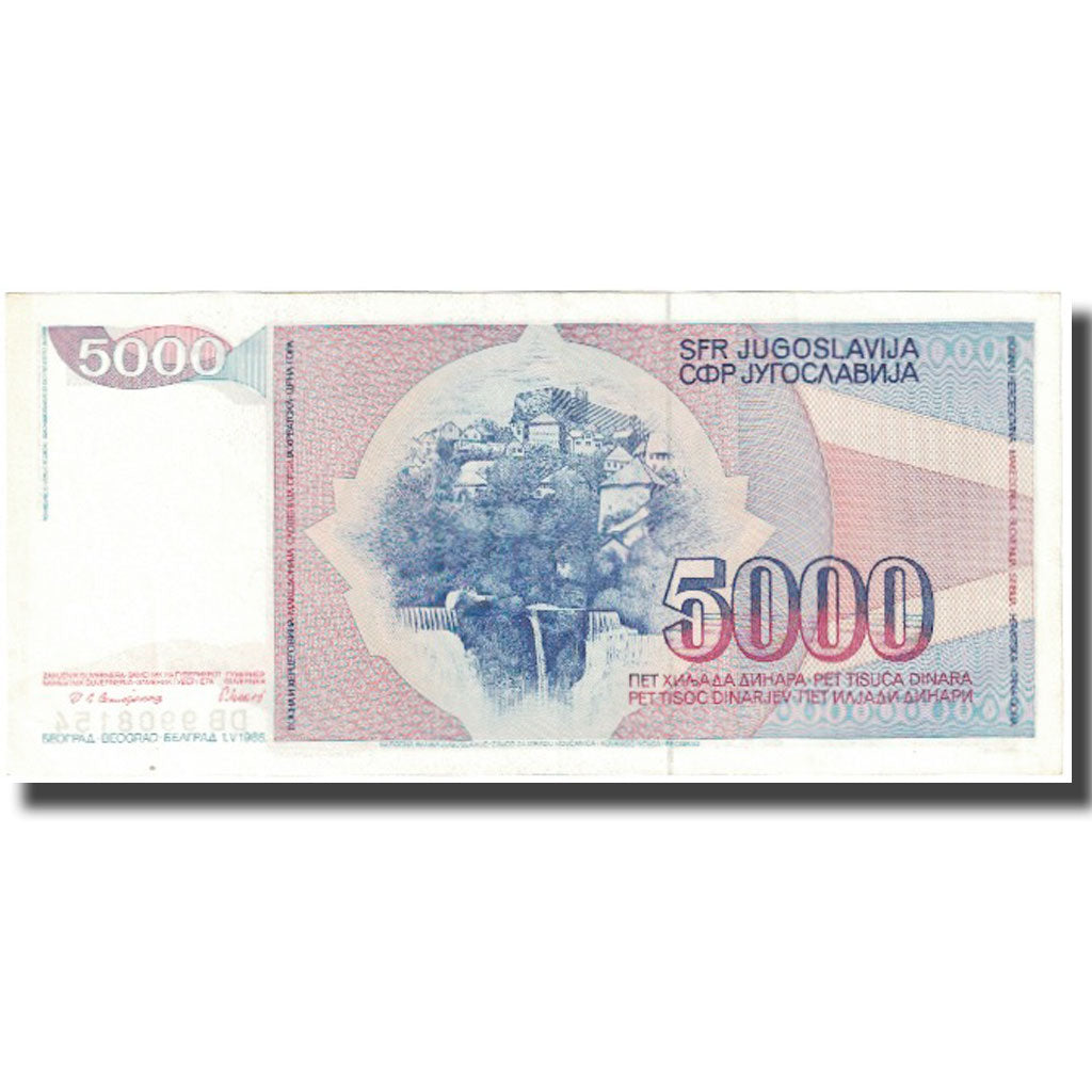 Billete, 5000 Dinara, 1985, Yugoslavia, 1968-05-01, KM:93a, UNC