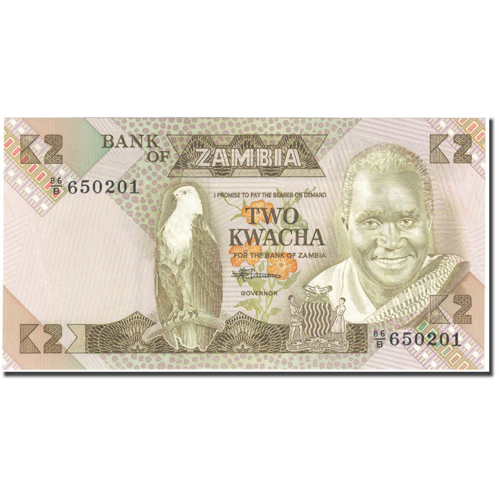 Banknote, Zambia, 2 Kwacha, Undated (1980), KM:24c, UNC(65-70)