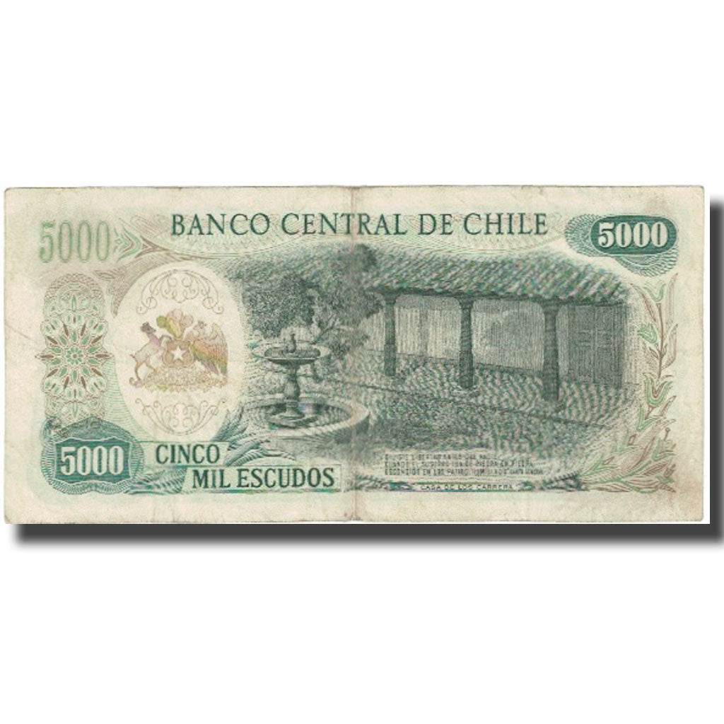 Banconote, Cile, 5000 Escudos, Undated (1974), KM:147b, MB