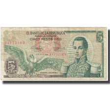 Banknote, Colombia, 5 Pesos Oro, 1968, 1968-07-20, KM:406b, VG(8-10)