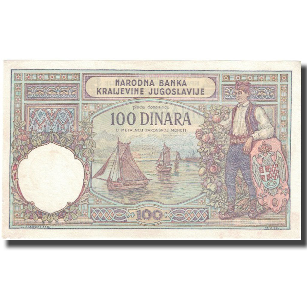 Banknote, Yugoslavia, 100 Dinara, 1929, 1929-12-01, KM:27b, AU(55-58)