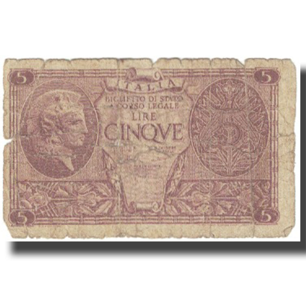 Biljet, Italië, 5 Lire, Undated (1944), KM:31b, AB