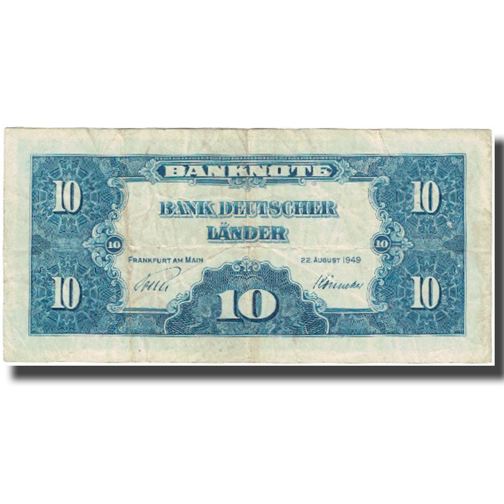 Geldschein, Bundesrepublik Deutschland, 10 Deutsche Mark, 1949, KM:16a, S