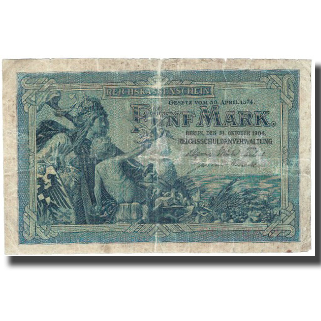 Banknote, Germany, 5 Mark, 1904, 1904-10-31, KM:8b, VG(8-10)