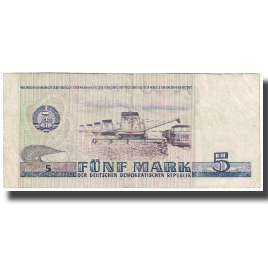 Geldschein, Deutsche Demokratische Republik, 5 Mark, 1975, KM:27A, SS