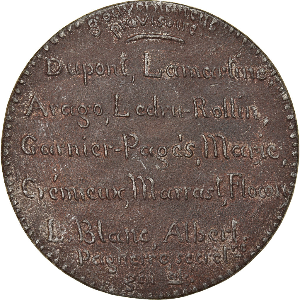 Frankrijk, Medaille, IIème République, Gouvernement Provisoire, Lamartine