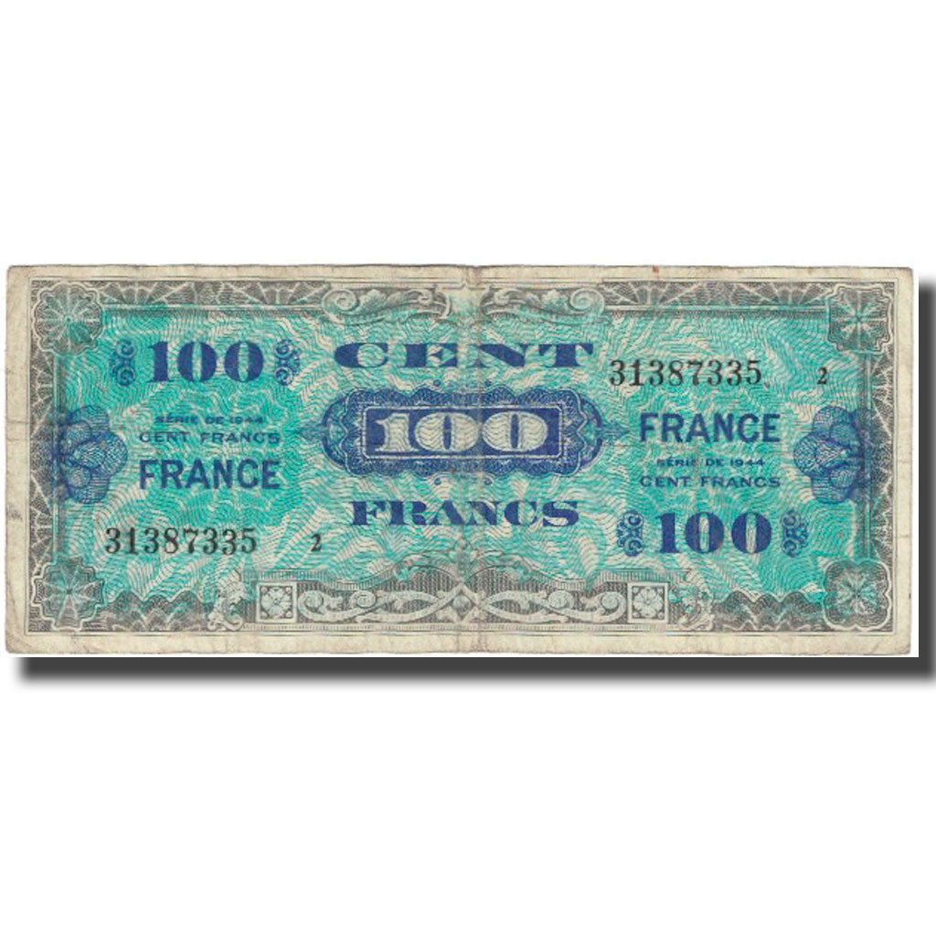 Francia, 100 Francs, 1944, B, Fayette:VF25.8, KM:123c